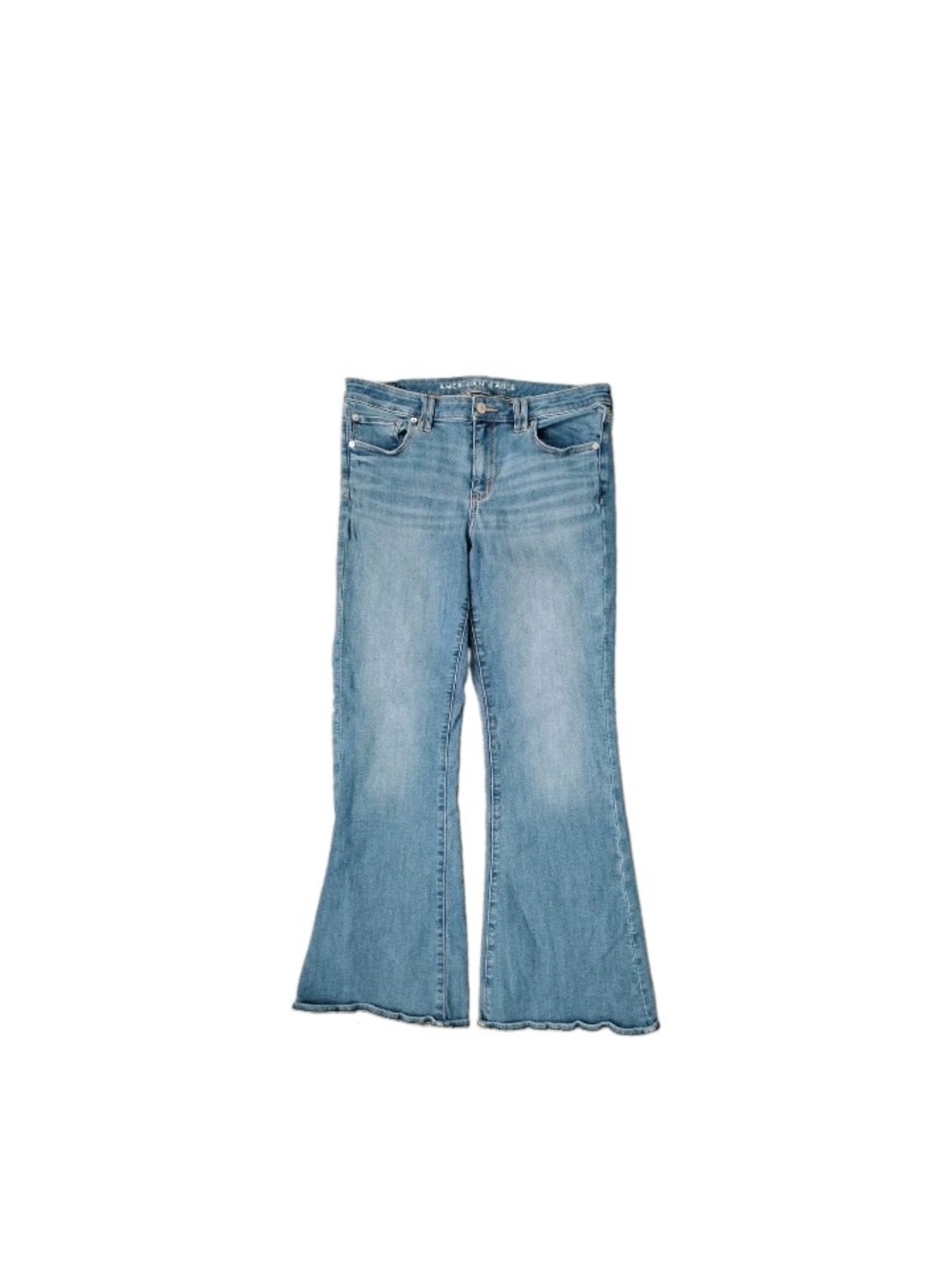 American Eagle Jeans Low Rise Flare NXT Level Stretch Medium Distressed SZ 12